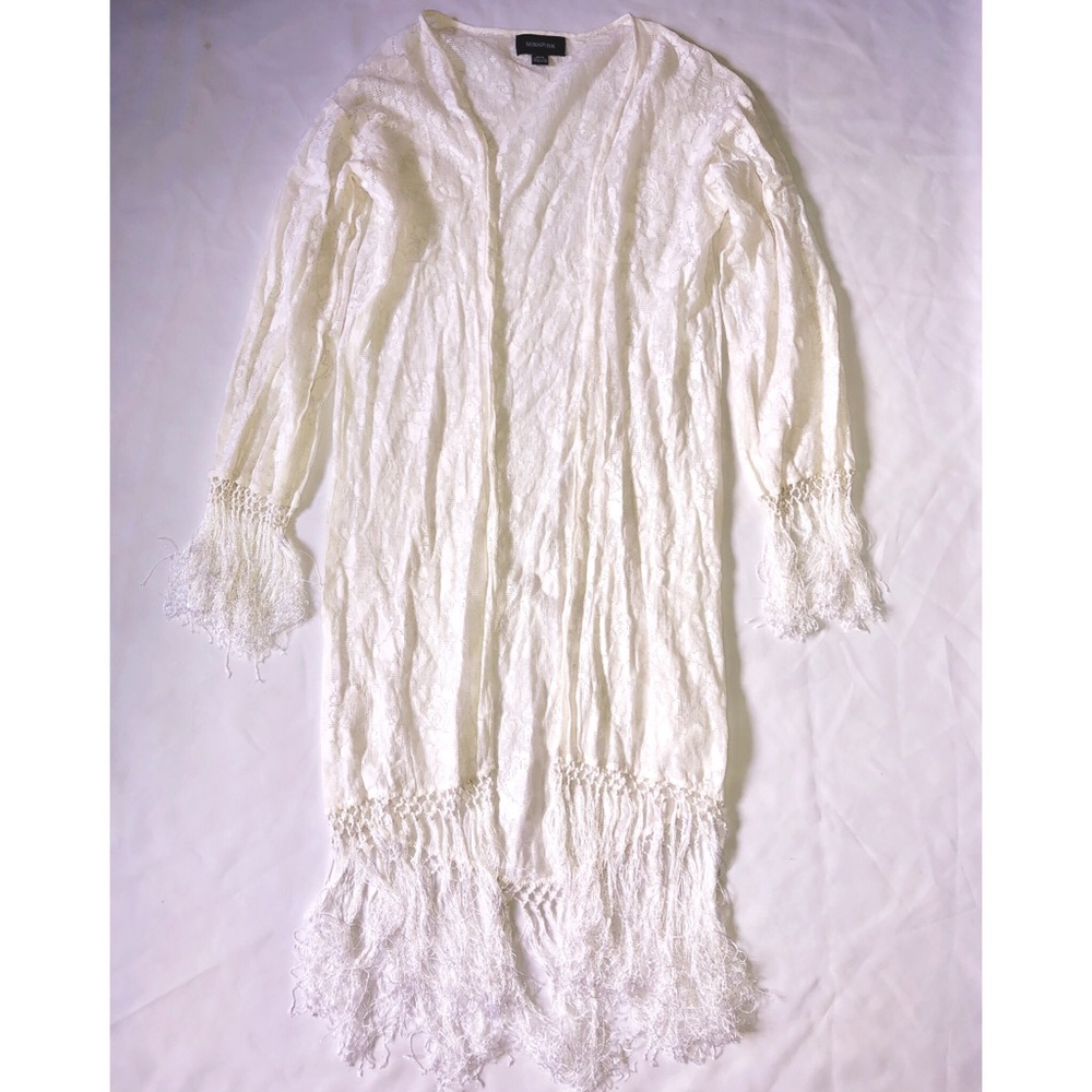 MINKPINK lace cardigan long sleeve w/fringes XS/S